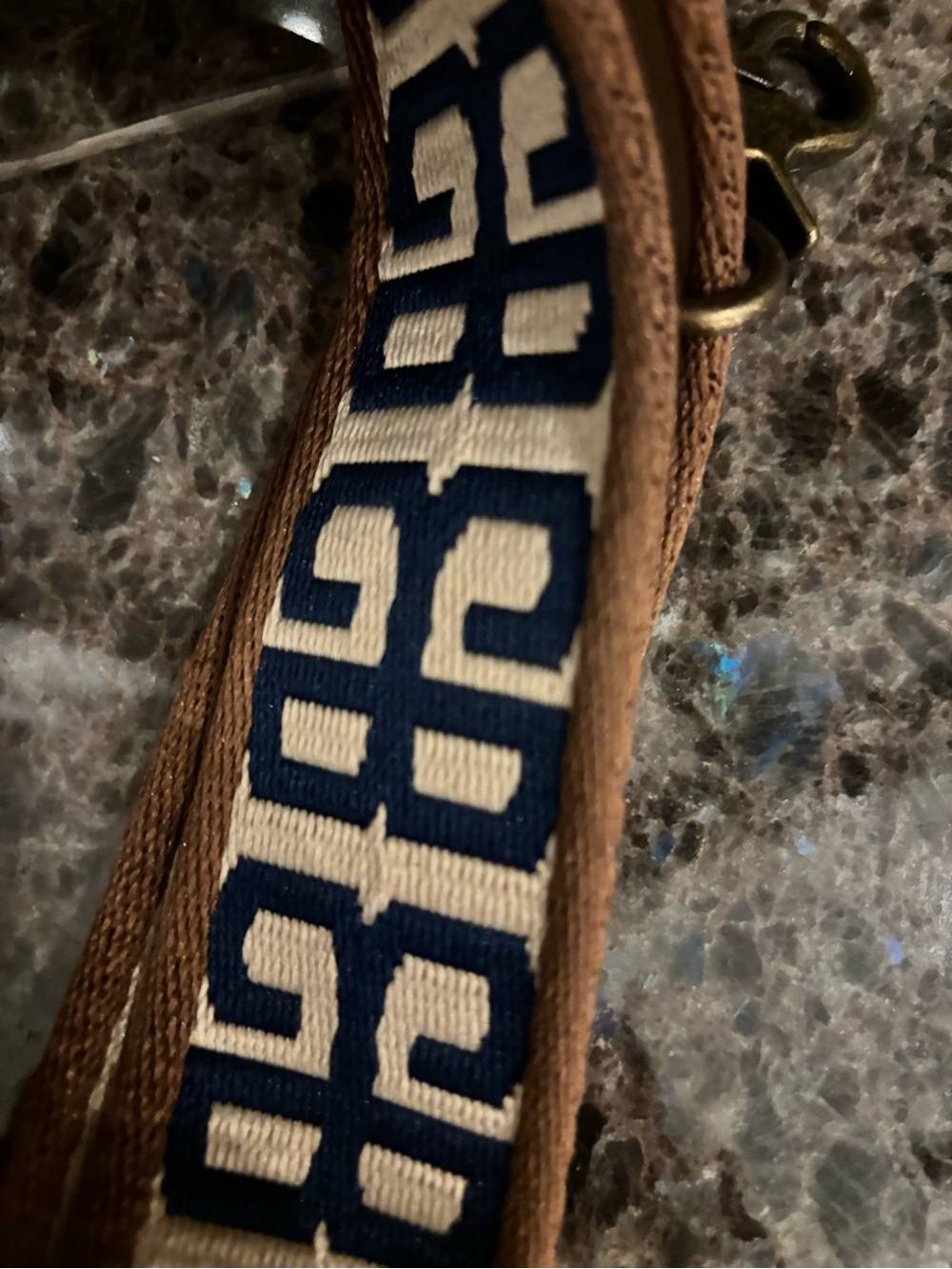 Parker Thatch Leather Shoulder Bag with Patterned Strap - Picture 3 of 10